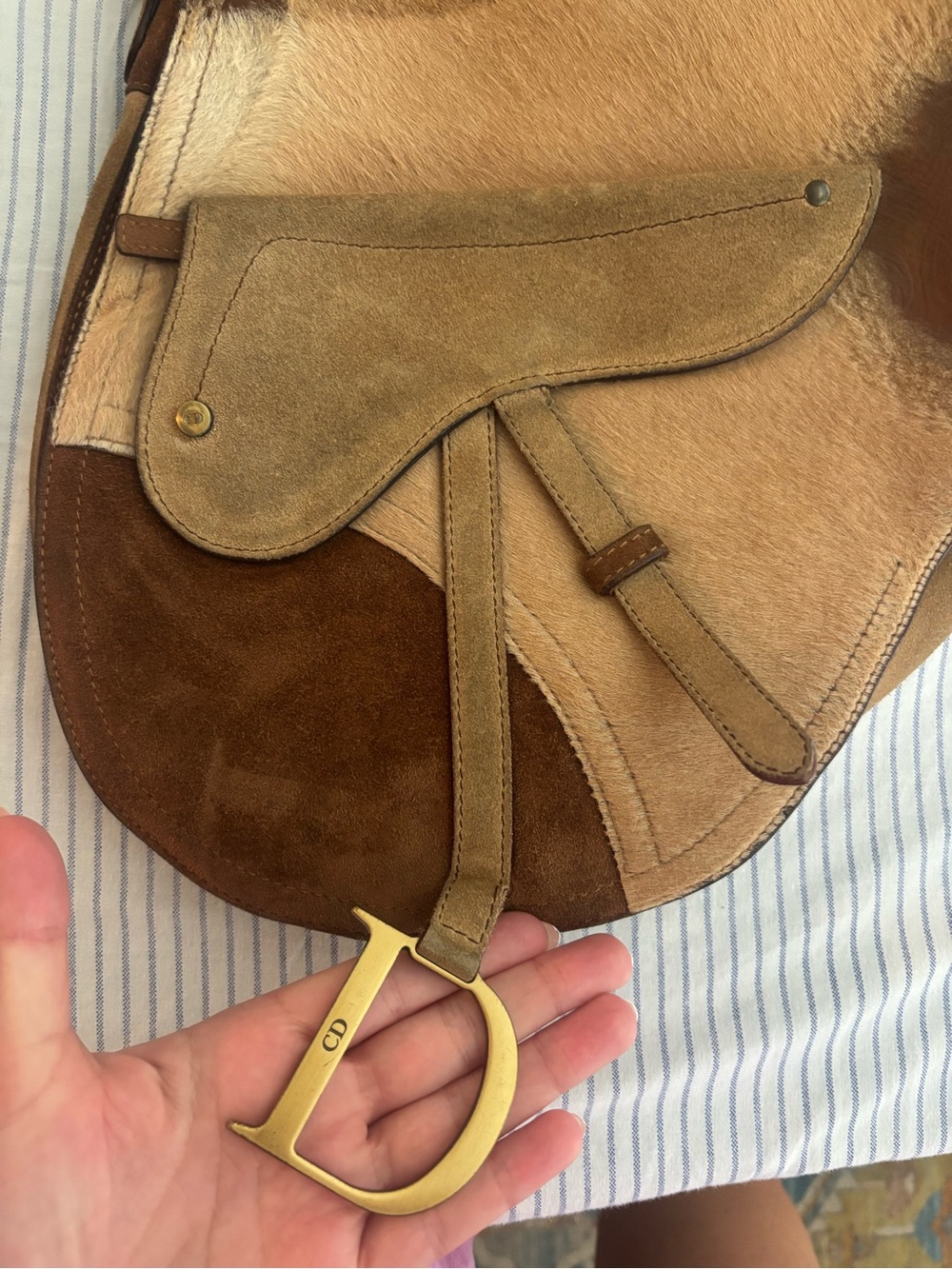 Dior Patchwork Saddle Messenger Bag - Brown & Tan - Picture 2 of 11